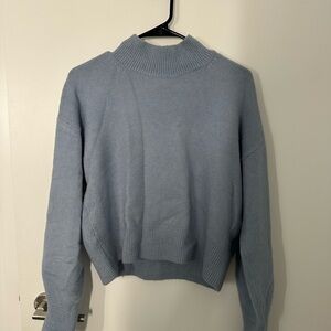 & Other Stories Light Blue Mock Neck Sweater